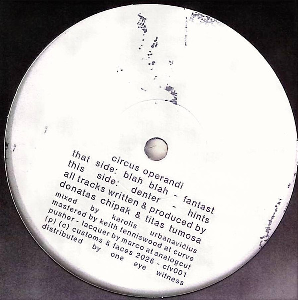Circus Operandi - Blah Blah | Customs & Faces (cfv001) - main