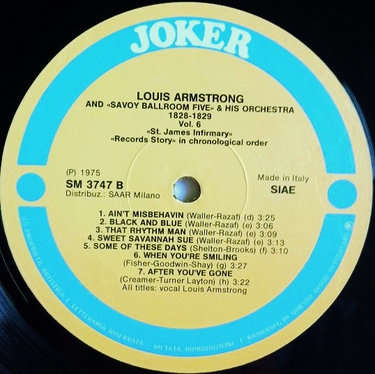 Louis Armstrong And His Savoy Ballroom Five & Louis Armstrong And His Orchestra - St. James Infirmary 1928 -1929 | Joker (SM 3747) - 4