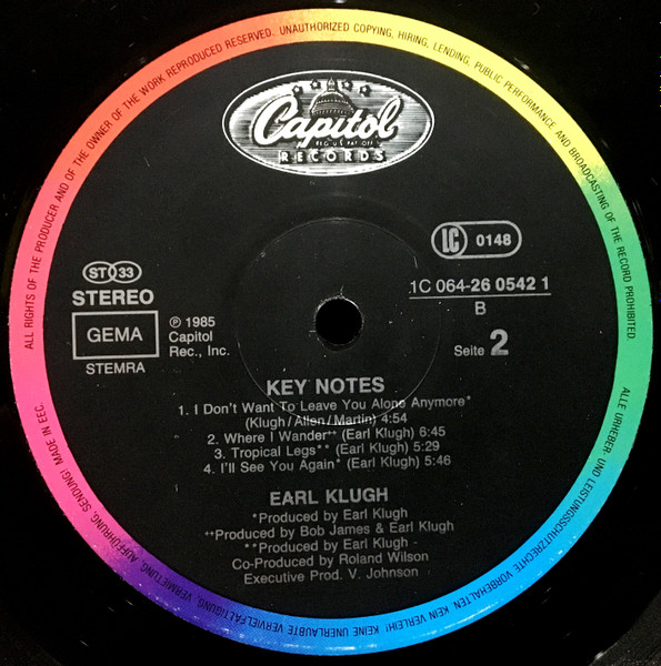 Earl Klugh - Key Notes | Capitol Records (1C 064-26 0542 1) - 4 Earl Klugh - Key Notes | Capitol Records (1C 064-26 0542 1) - 4