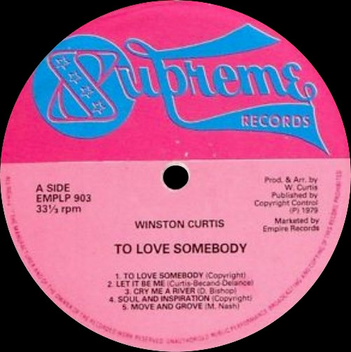 Winston Curtis - To Love Somebody | Supreme Records (EMPLP 903) - 3 Winston Curtis - To Love Somebody | Supreme Records (EMPLP 903) - 3