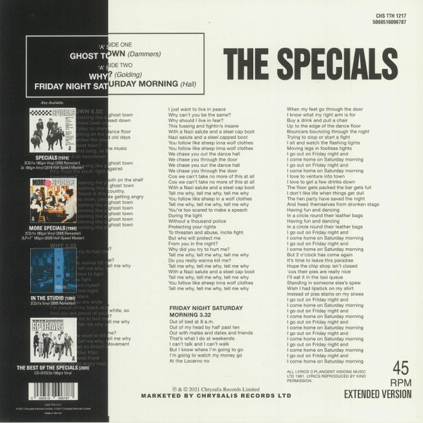 The Specials - Ghost Town / Why? / Friday Night, Saturday Morning | Two-Tone Records (CHS TTH 1217) - 2