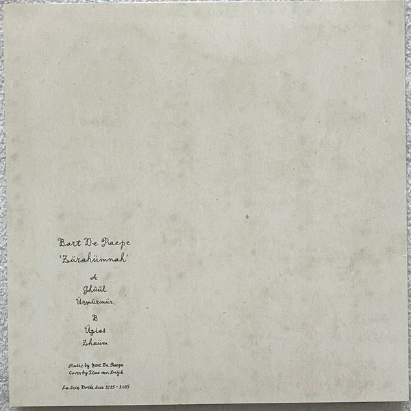 Bart De Paepe - Zürahümnah | La Scie Dorée (Scie 3725) - 2