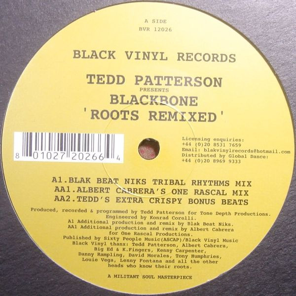 Tedd Patterson Presents Blackbone - Roots Remixed | Black Vinyl Records (BVR 12026) Tedd Patterson Presents Blackbone - Roots Remixed | Black Vinyl Records (BVR 12026)