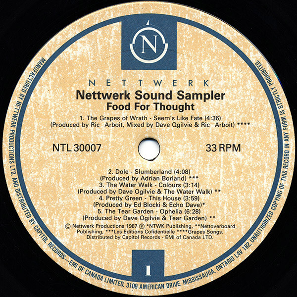 Various - Nettwerk Sound Sampler (Food For Thought) | Nettwerk (NTL 30007) - 3 Various - Nettwerk Sound Sampler (Food For Thought) | Nettwerk (NTL 30007) - 3