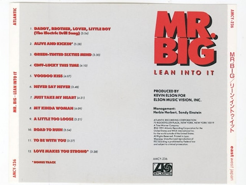 Mr. Big - Lean Into It CD | Atlantic (AMCY-236) - 2