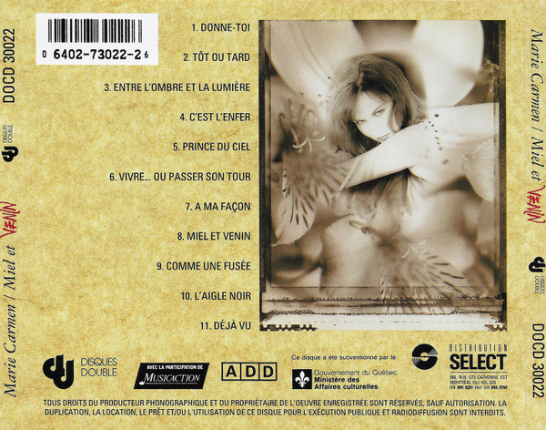 Marie Carmen - Miel Et Venin | Disques Double (DOCD 30022) - 3 Marie Carmen - Miel Et Venin | Disques Double (DOCD 30022) - 3