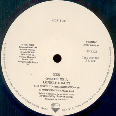 Yes - Owner Of A Lonely Heart | Atco Records (7567-96293-0) - 4