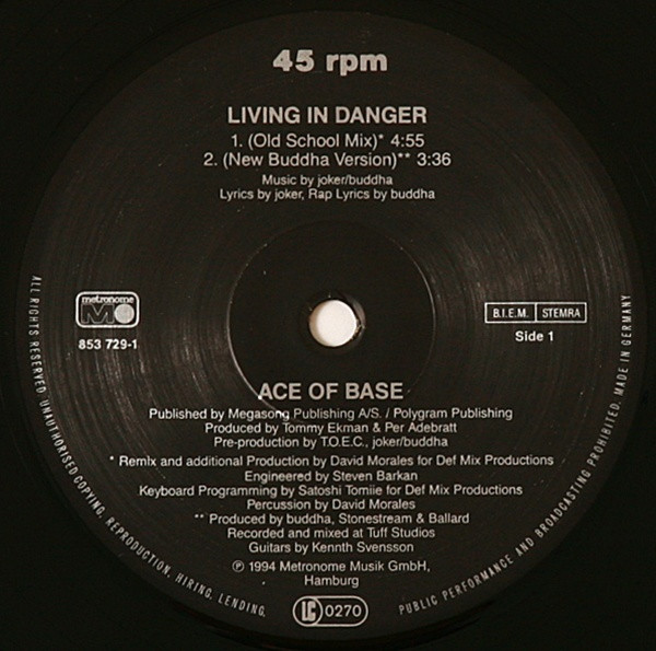 Ace Of Base - Living In Danger | Metronome (853 729-1) - 3 Ace Of Base - Living In Danger | Metronome (853 729-1) - 3
