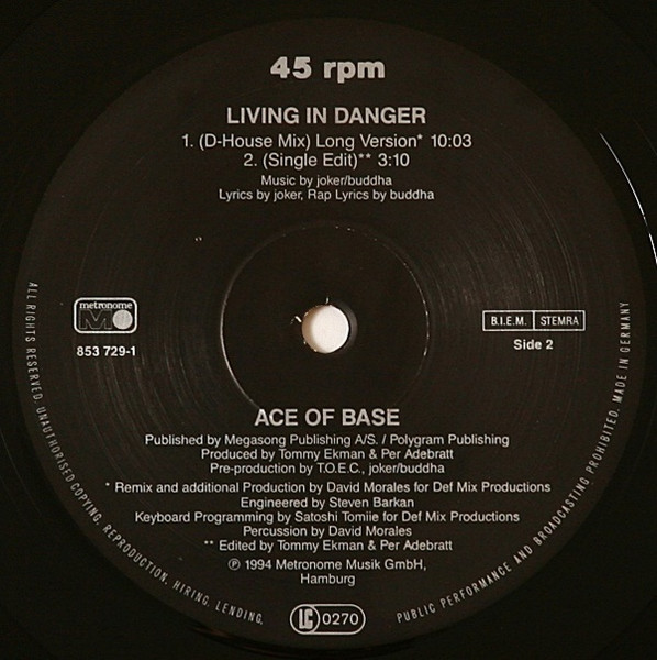 Ace Of Base - Living In Danger | Metronome (853 729-1) - 4 Ace Of Base - Living In Danger | Metronome (853 729-1) - 4