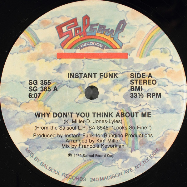 Instant Funk - Why Don't You Think About Me / Slam Dunk The Funk | Salsoul Records (SG 365)