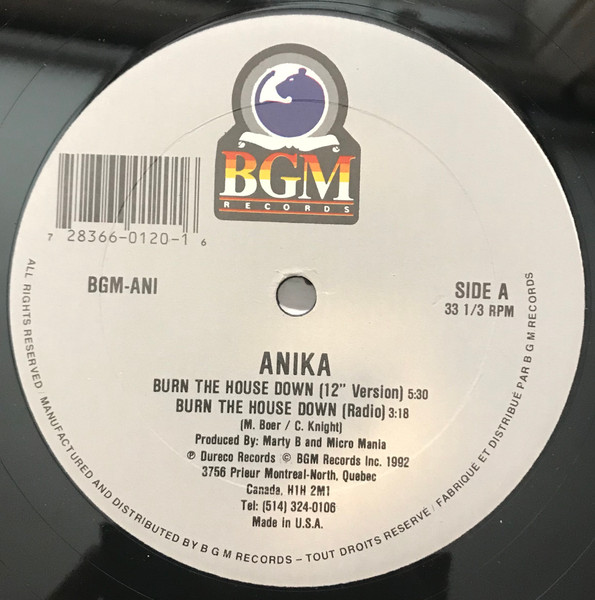Anika - Burn The House Down | BGM Records (BGM-ANI)