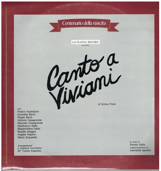 Various - Canto A Viviani | La Platea Record (LP3301) - main Various - Canto A Viviani | La Platea Record (LP3301) - main