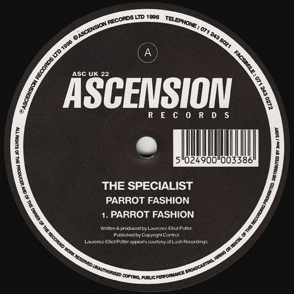 The Specialist - Parrot Fashion | Ascension Records (ASC UK 22)
