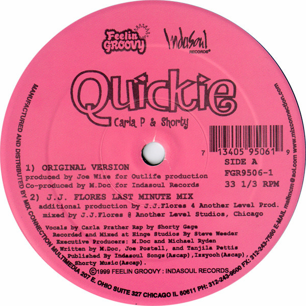 Carla P & Shorty - Quickie | Feelin' Groovy records (FGR9506-1)