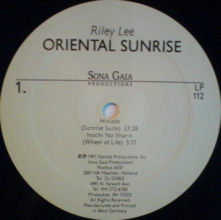 Riley Lee - Oriental Sunrise | Sona Gaia Productions (LP-112) - 3