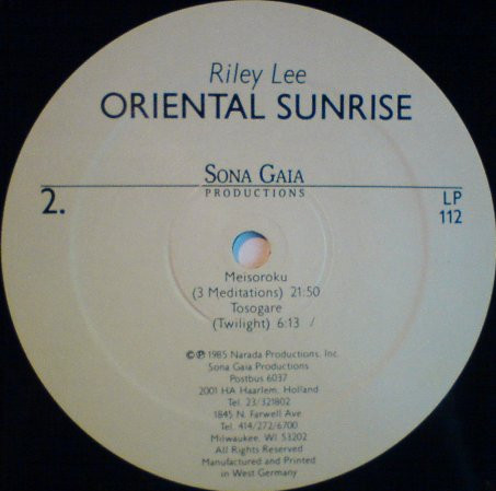 Riley Lee - Oriental Sunrise | Sona Gaia Productions (LP-112) - 4