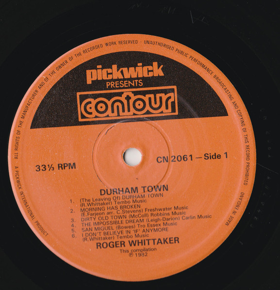 Roger Whittaker - Durham Town | Contour (CN 2061) - 3 Roger Whittaker - Durham Town | Contour (CN 2061) - 3