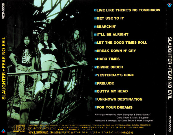 Slaughter - Fear No Evil CD -NO OBI | Victor (VICP-5538) - 2