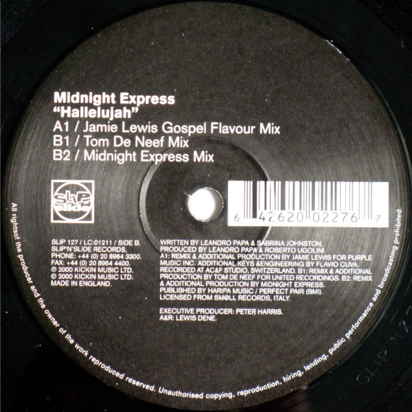 Midnight Express - Hallelujah | Slip 'n' Slide (SLIP 127) - 3