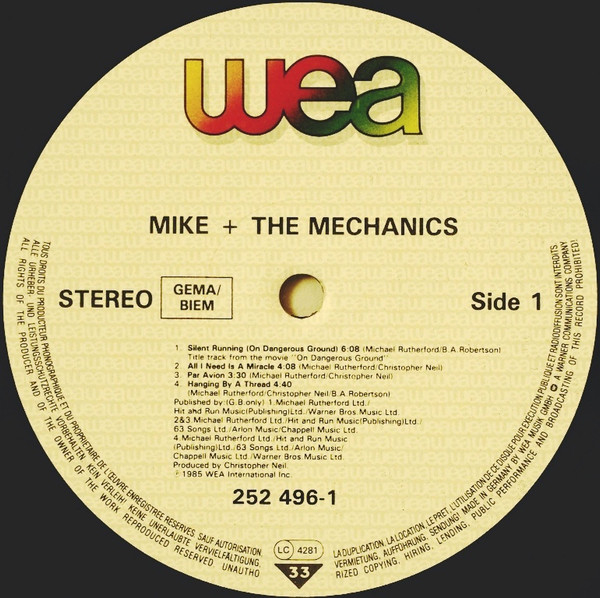 Mike & The Mechanics - Mike + The Mechanics | WEA (252 496-1) - 3