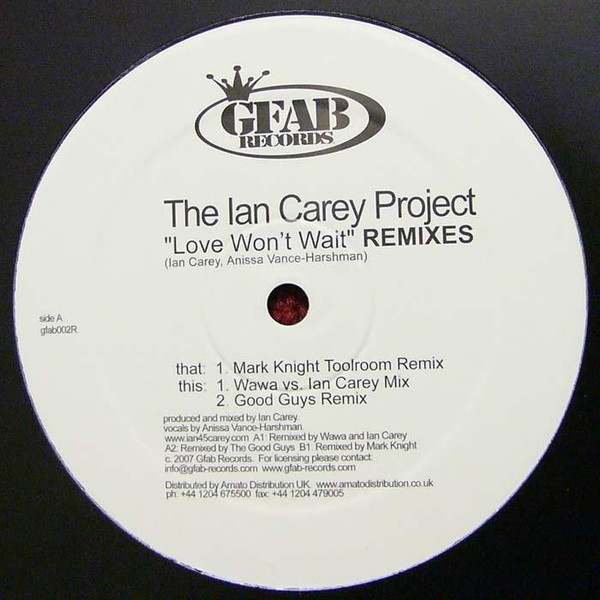 The Ian Carey Project - Love Won't Wait Remixes | GFAB Records (gfab002R) - main