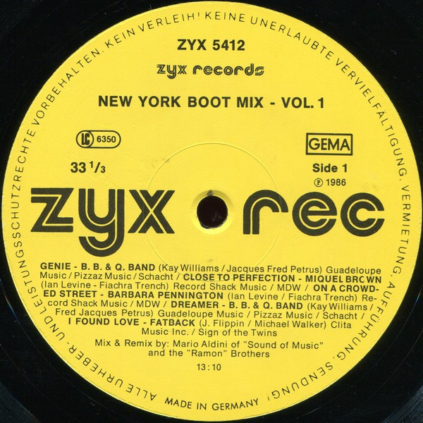 Various - New York Boot Mix Vol. 1 | ZYX Records (ZYX 5412) - 3