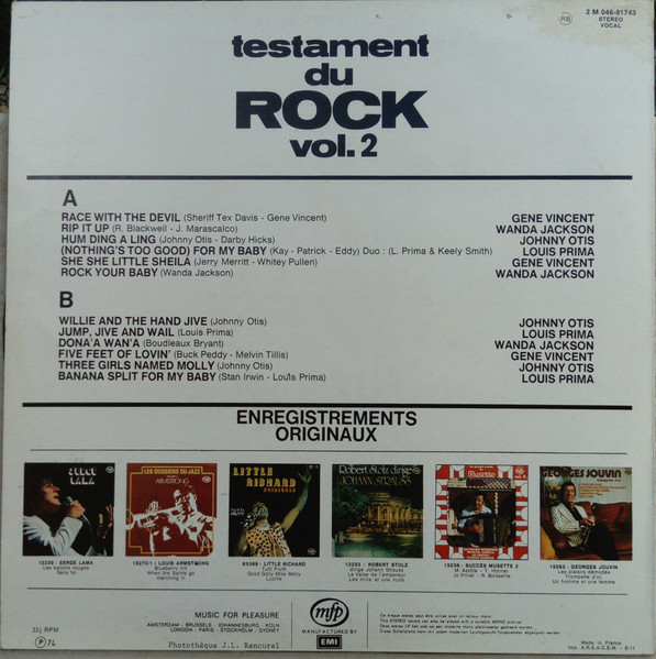 Various - Testament Du Rock  Vol.2 | Music For Pleasure (2M 046-81.743) - 2