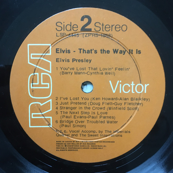 Elvis Presley - That's The Way It Is [Vinyl] | RCA Victor (LSP-4445) - 4
