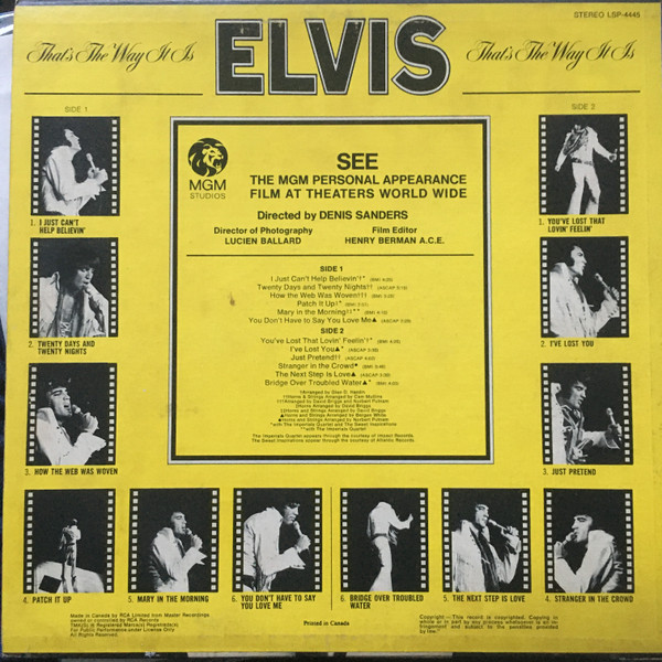 Elvis Presley - That's The Way It Is [Vinyl] | RCA Victor (LSP-4445) - 2