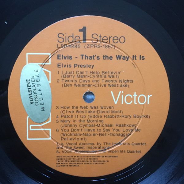 Elvis Presley - That's The Way It Is [Vinyl] | RCA Victor (LSP-4445) - 3
