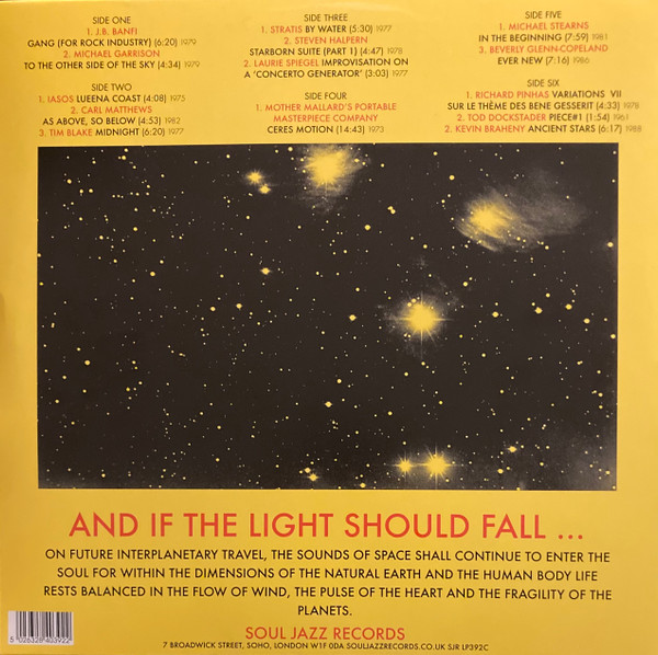 Various - Space, Energy & Light (Experimental Electronic And Acoustic Soundscapes 1961-88) | Soul Jazz Records (SJR LP392C) - 2 Various - Space, Energy & Light (Experimental Electronic And Acoustic Soundscapes 1961-88) | Soul Jazz Records (SJR LP392C) - 2