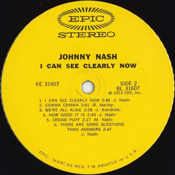 Johnny Nash - I Can See Clearly Now | Epic (KE 31607) - 3
