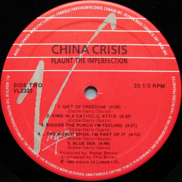 China Crisis - Flaunt The Imperfection | Virgin (VL 2325) - 3
