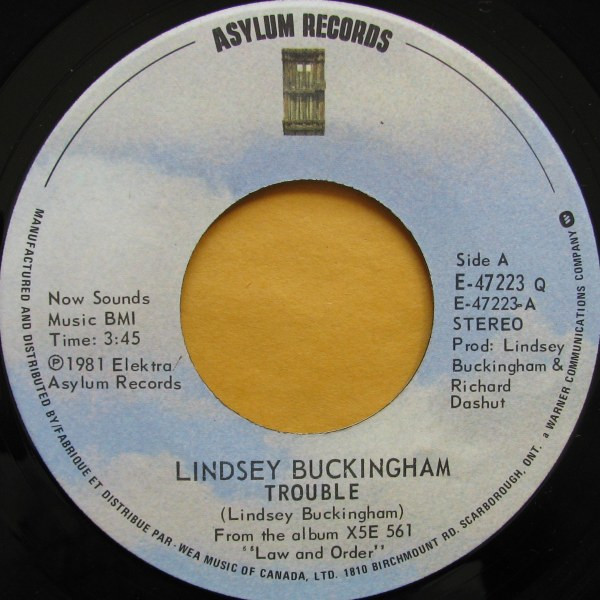 Lindsey Buckingham - Trouble | Asylum Records (E-47223) - main