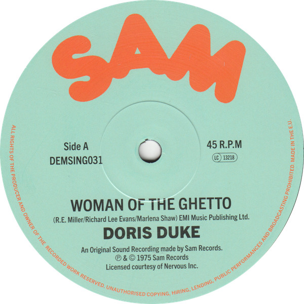 Doris Duke / Rhyze - Woman Of The Ghetto / Free | Sam Records (DEMSING031) - main