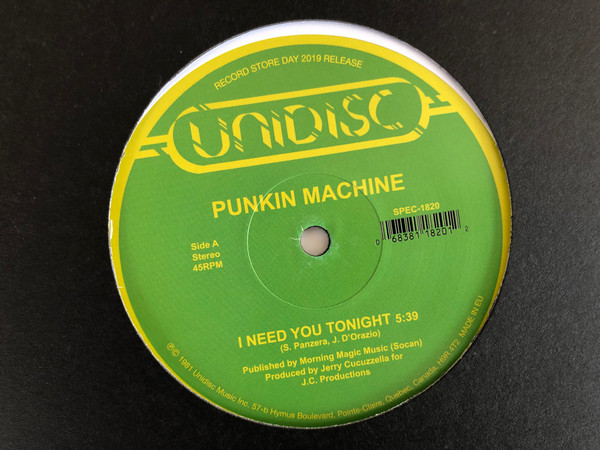 Punkin Machine / Suzy Q - I Need You Tonight / Tonight | Unidisc (SPEC-1820) - main