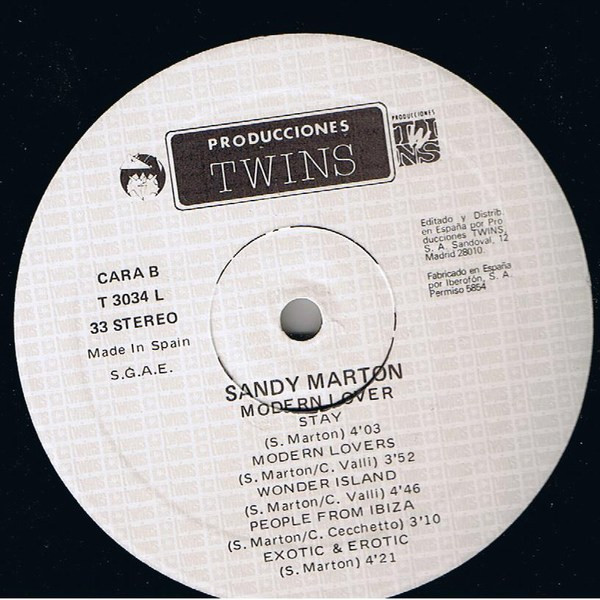 Sandy Marton - Modern Lover | Producciones Twins (T 3034 L) - 4