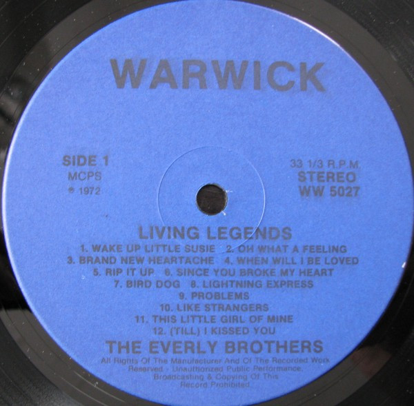 Everly Brothers - Living Legends | Warwick Records (WW 5027) - 3