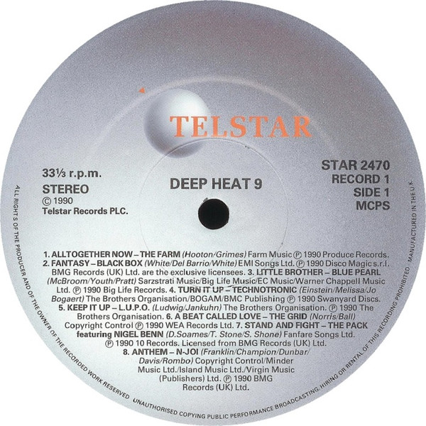 Various - Deep Heat 9 Ninth Life - Kiss The Bliss | Telstar (STAR 2470) - 4
