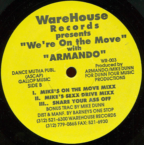 Armando - We're On The Move | Warehouse Records (WR-003) - 2