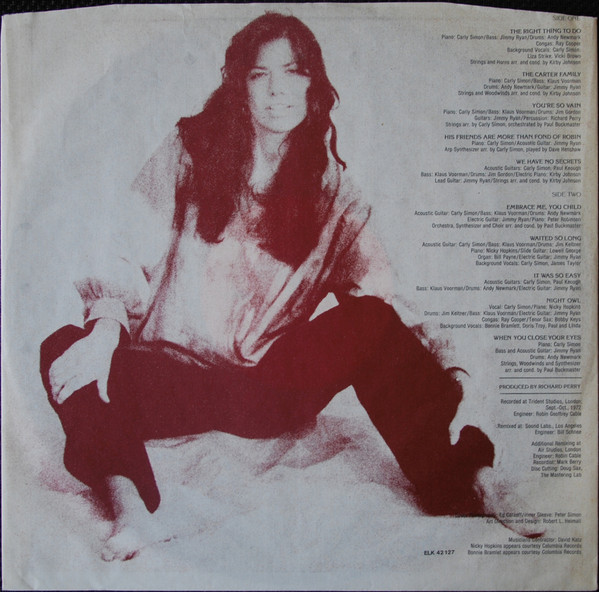 Carly Simon - No Secrets | Elektra (ELK 42 127) - 3