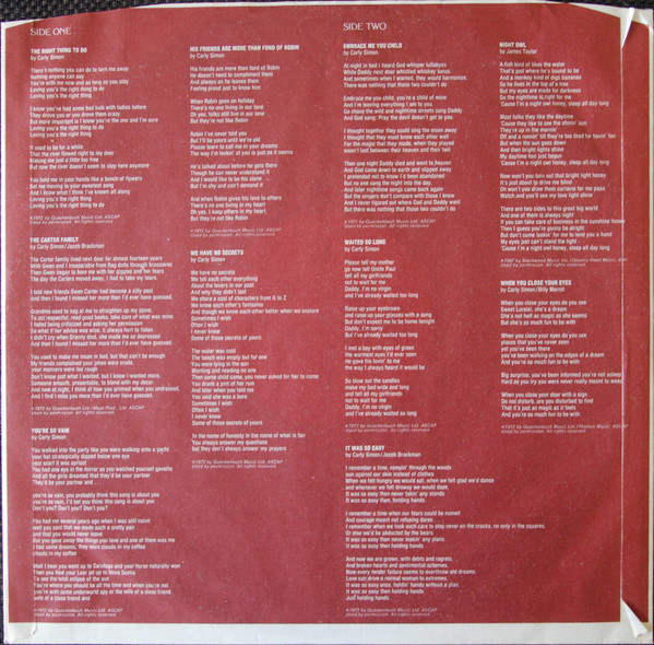 Carly Simon - No Secrets | Elektra (ELK 42 127) - 4