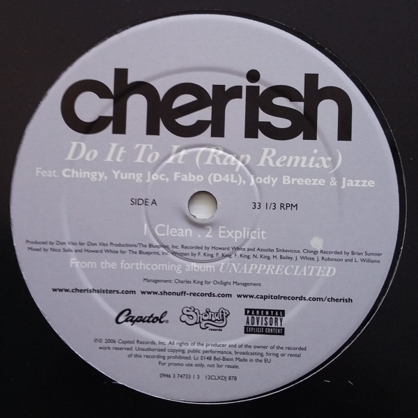 Cherish - Do It To It (Rap Remix) | Capitol Records (0946 3 70284 1 4) Cherish - Do It To It (Rap Remix) | Capitol Records (0946 3 70284 1 4)