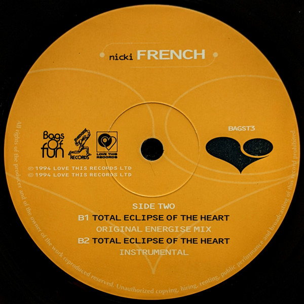 Nicki French - Total Eclipse Of The Heart | Bags Of Fun (BAGST3) - 4