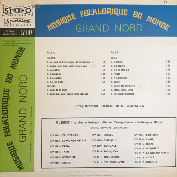 Deben Bhattacharya - Grand Nord | Musidisc (30 CV 1117) - 2