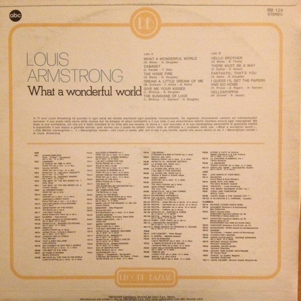 Louis Armstrong - What A Wonderful World | Record Bazaar (RB 124) - 2 Louis Armstrong - What A Wonderful World | Record Bazaar (RB 124) - 2