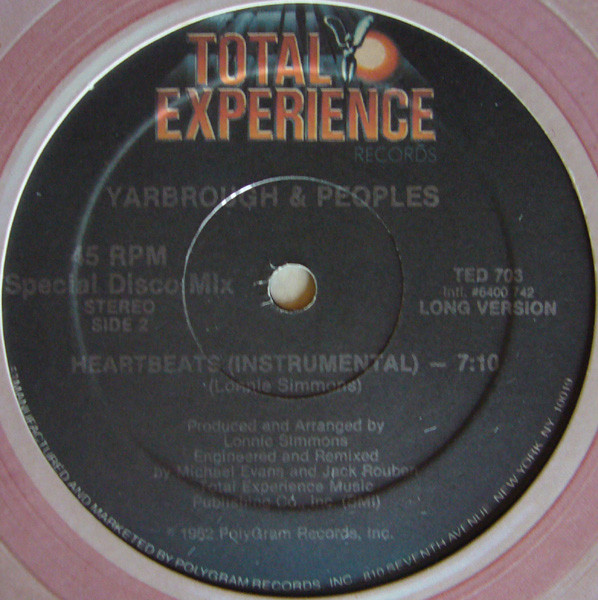 Yarbrough & Peoples - Heartbeats | Total Experience Records (TED 703) - 2