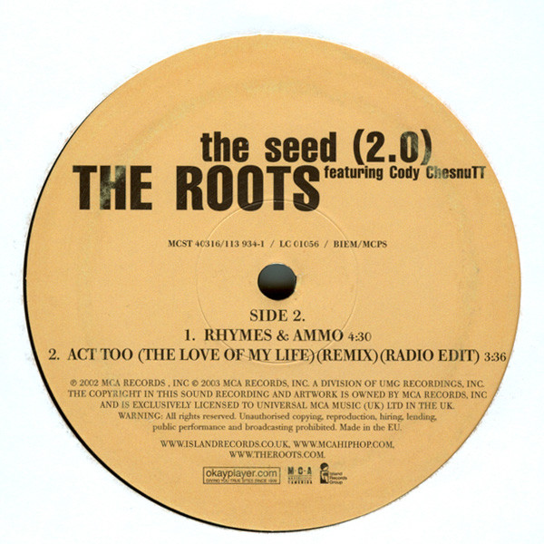 The Roots Featuring Cody ChesnuTT - The Seed (2.0) | MCA Records (MCST 40316) - 4