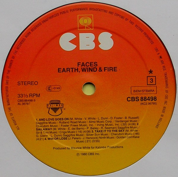 Earth, Wind & Fire - Faces | CBS (CBS 88498) - 7