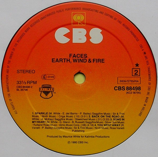 Earth, Wind & Fire - Faces | CBS (CBS 88498) - 6